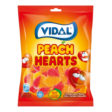 VIDAL SAQ. CORAÇÕES PESSEGO 14X90G 