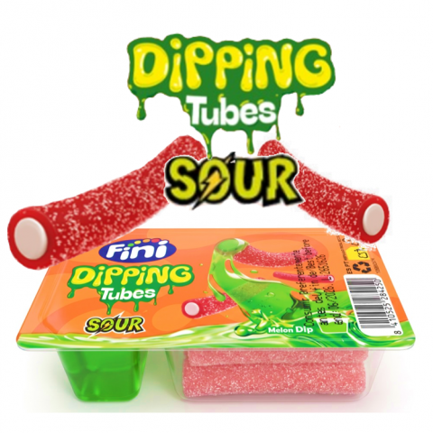 FINI DIPPING TUBES SOUR MELÃO MORANGO 12X60g