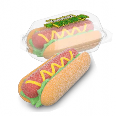 YAMMIEZ SOUR HOT DOG MALLOW 12X50G