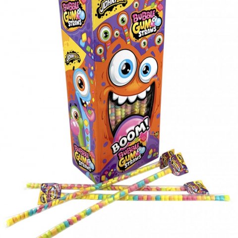 JOHNY BEE BUBBLE GUM STRAWS 90 UN