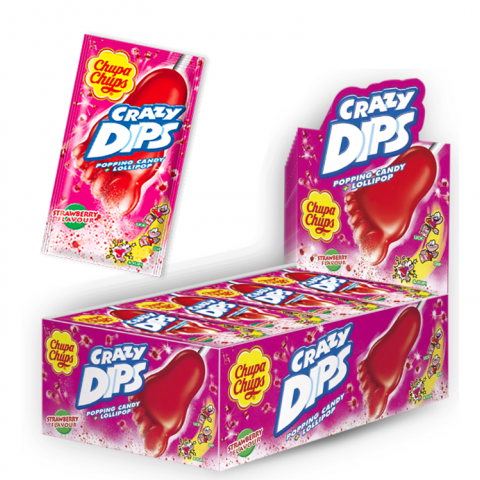 CHUPA CHUPS CRAZY DIPS MORANGO 24x14g
