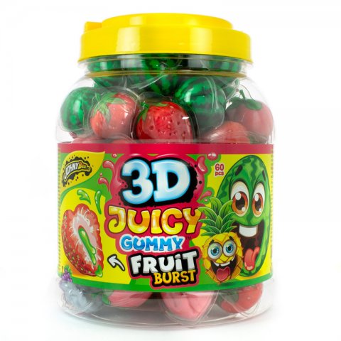 JOHNY BEE 3D JUICY GUMMY FRUIT 60 UN