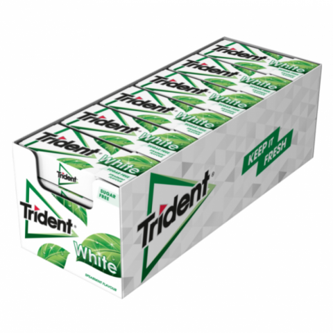 PASTILHAS TRIDENT FRESH WHITE SPEARMINT 24 UN